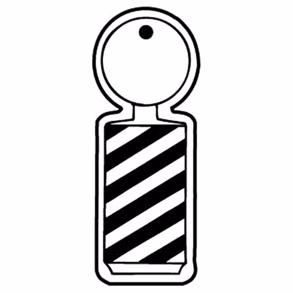 Barber Pole Outline Key Tag (Spot Color)