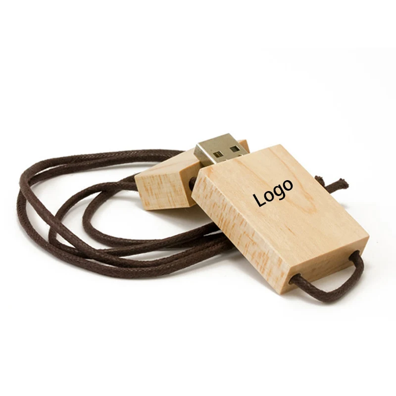 Wooden USB Flash Drive with Strap 1
