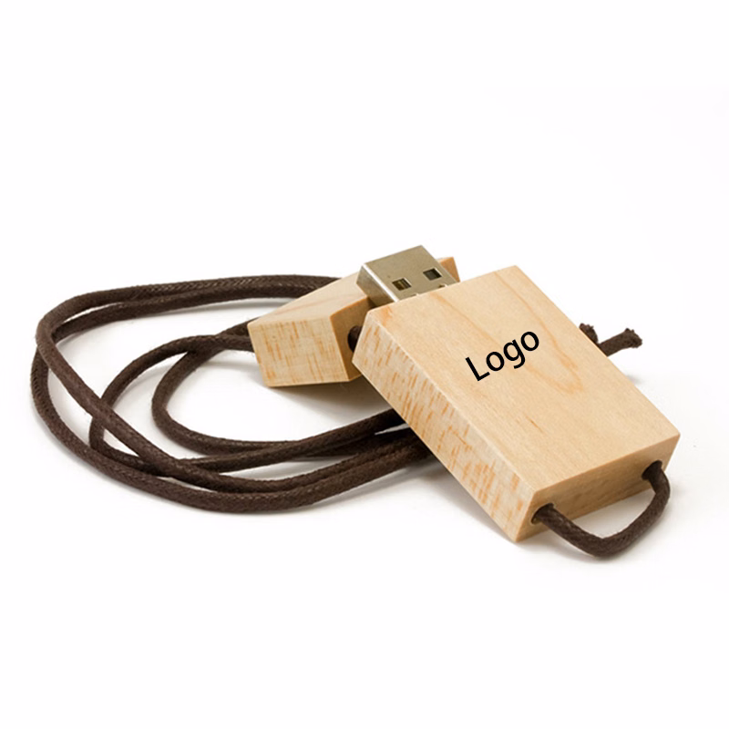 Wooden USB Flash Drive with Strap
