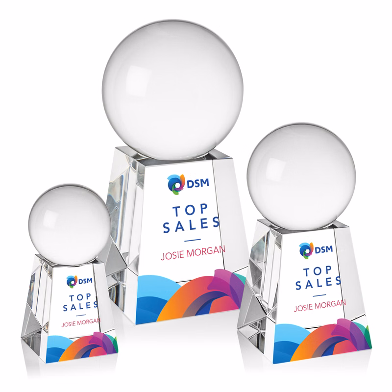 Crystal Ball VividPrint™ Award on Tall Base
