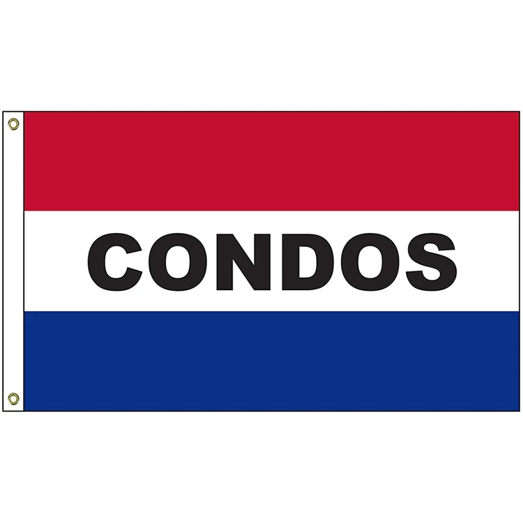 Condos 3' x 5' Message Flag with Heading and Grommets 1