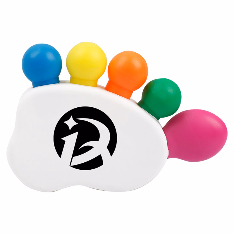 Foot-shaped 5-color highlighter marker pen highlighter