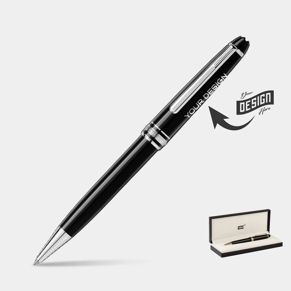 MONTBLANC® Meisterstück Luxury Platinum-Coated Classique Ballpoint Pen w/ Gift Box 1