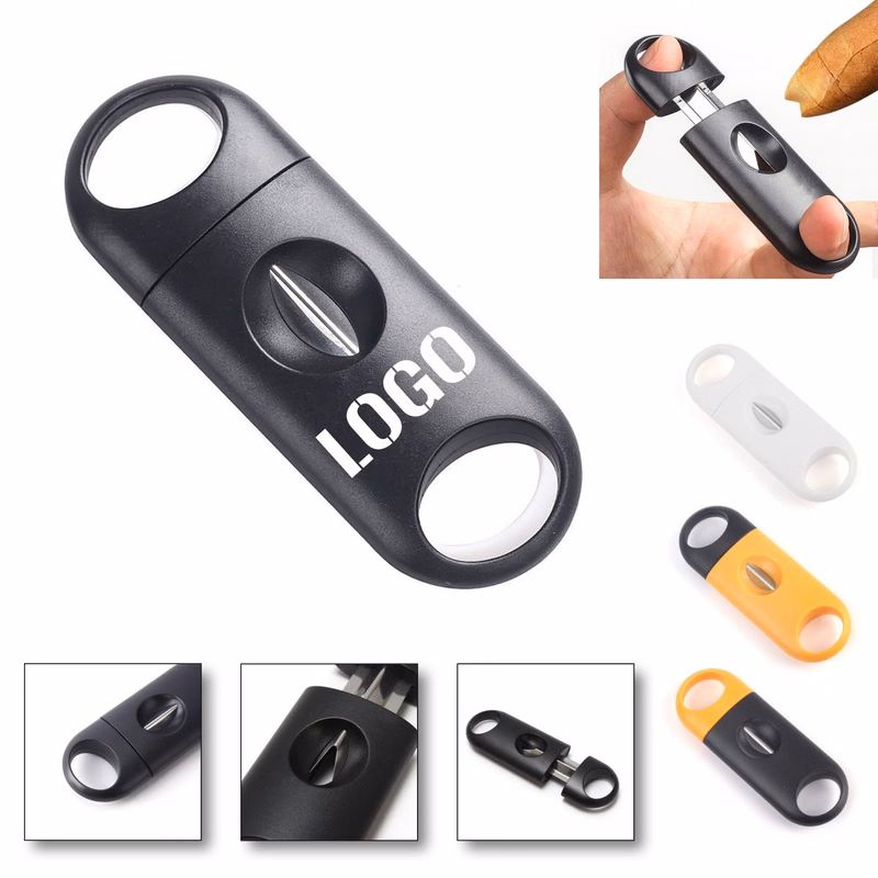 Portable V-Cut Cigar Cutter with Stainless Steel Blade