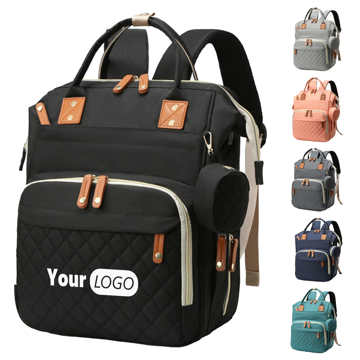 Oxford Cloth Large Capacity Lightweight Backpack For Mother And Baby 1