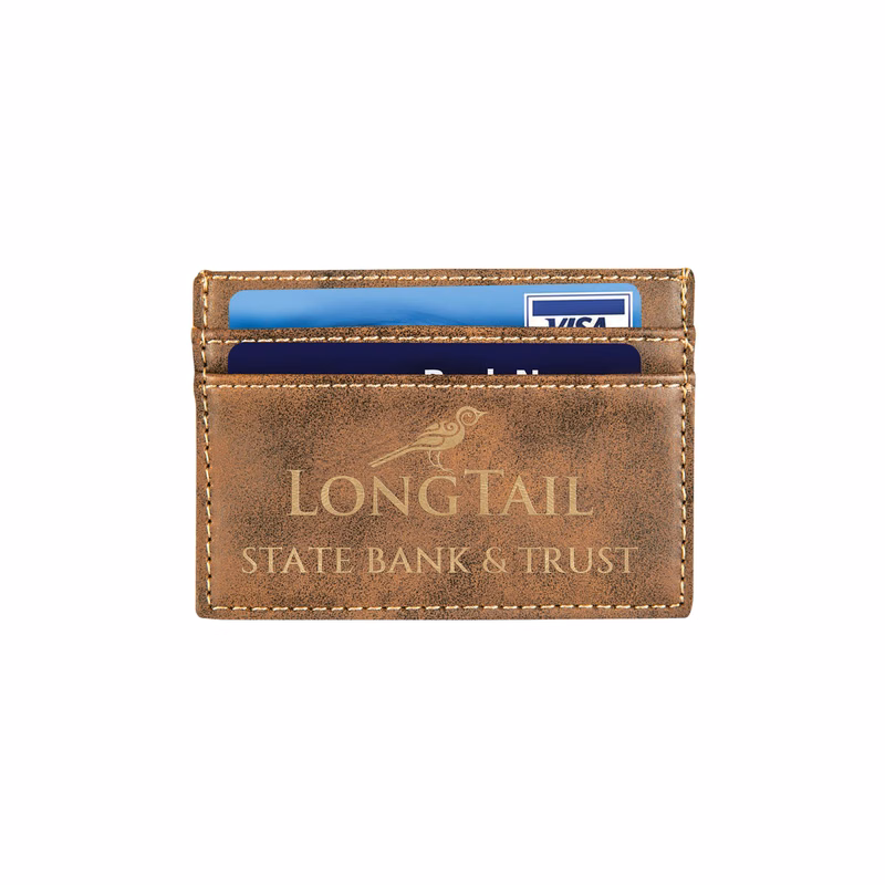 Rustic/Gold Leatherette Wallet Clip