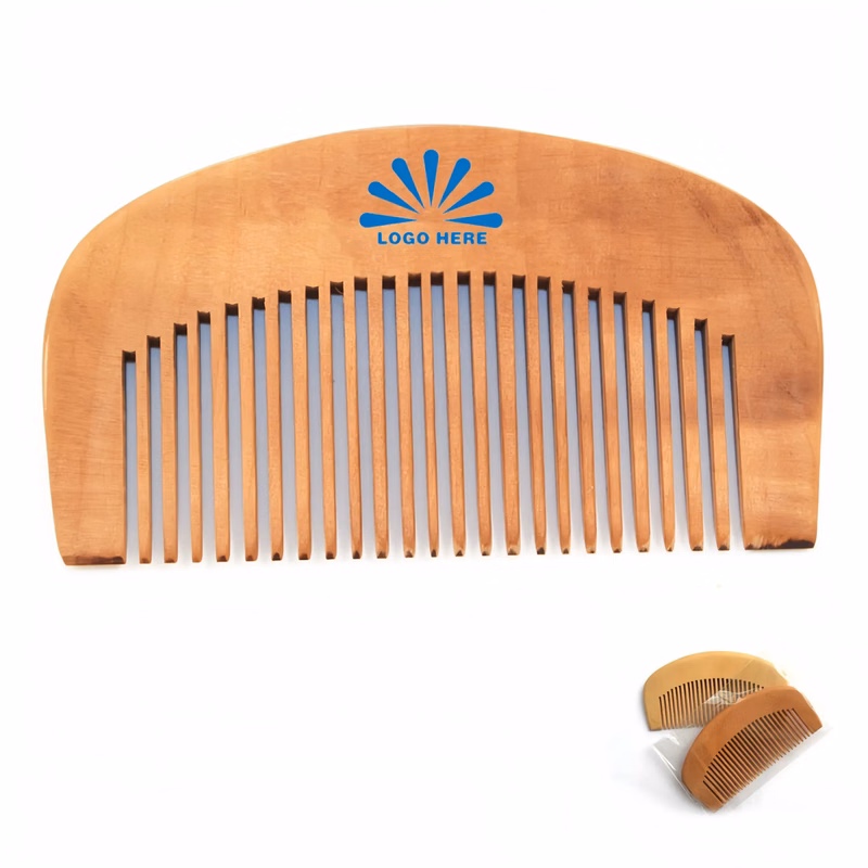 Wooden beard comb hair brush