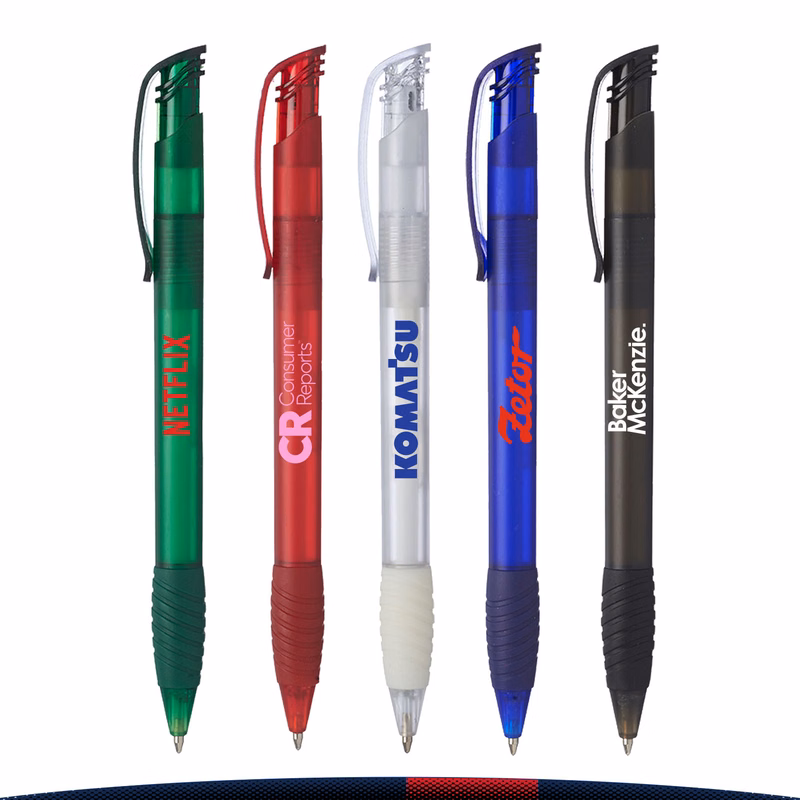 Berry Rubber Grip Plastic Ballpoint Pen