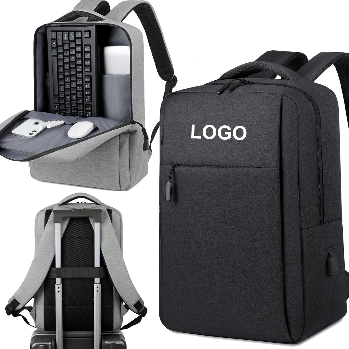 17 Inch Durable Laptops Travel Backpacks with USB Charging Port 1