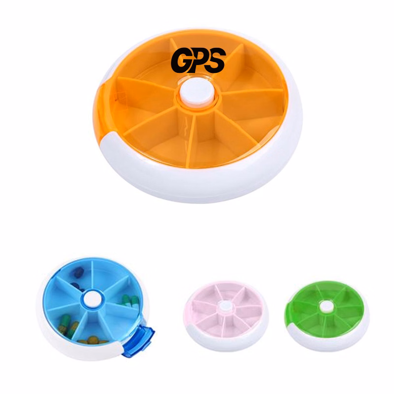 7 Compartments Round Medicine Organizer