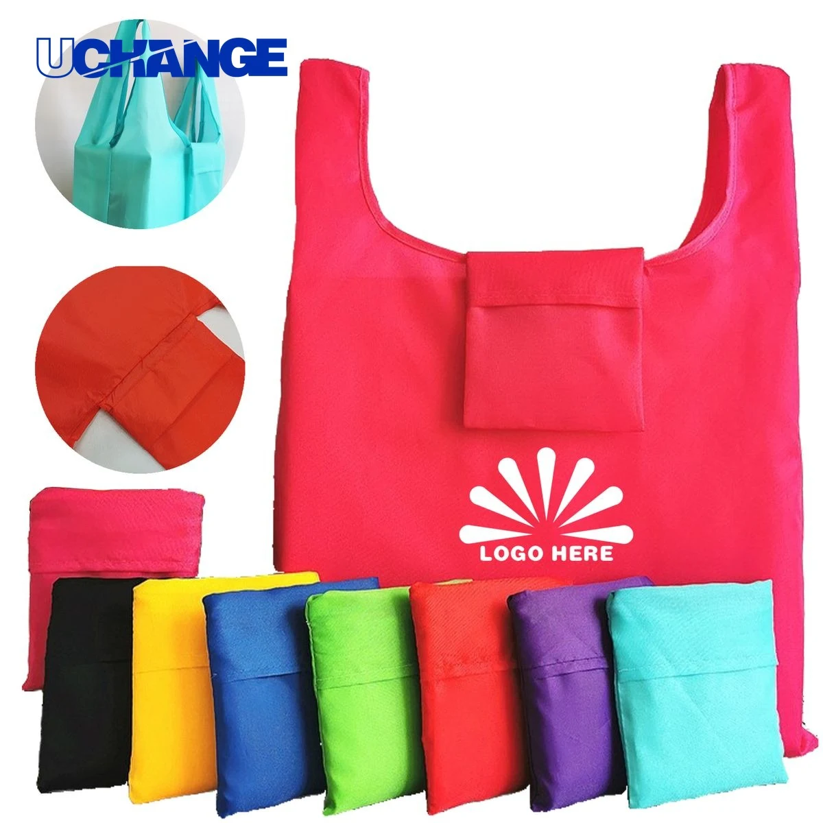 Reusable Foldable Tote Bag Organizer with Snap Closure 1