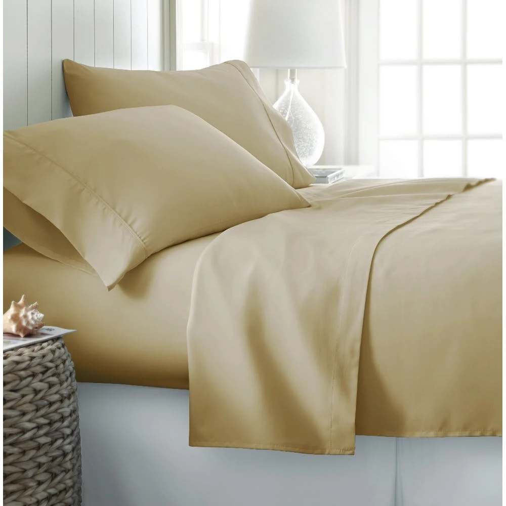 Microfiber Bed Sheet Sets - Gold King 4 Piece Double-Brushed 1