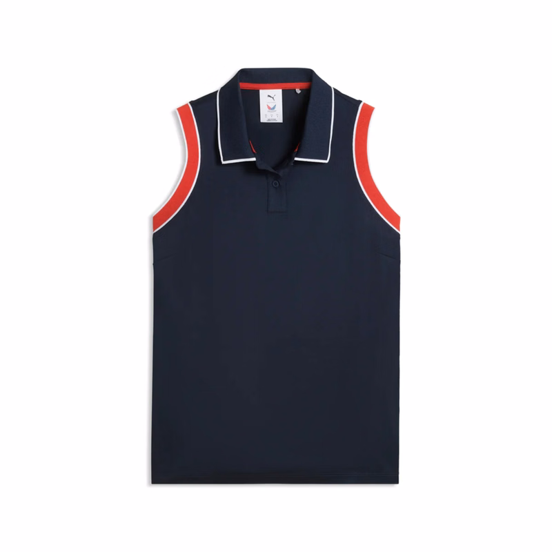 PUMA® Women's Volition Solid Sleeveless Golf Polo with UPF Protection and Custom Logo