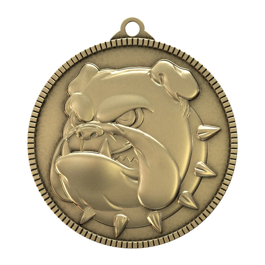 Antique Gold Bulldog Classic Legacy Medallion (2") 1
