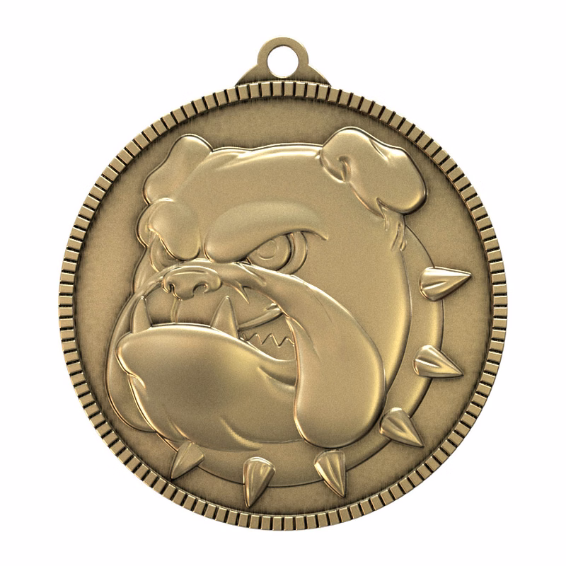 Antique Gold Bulldog Classic Legacy Medallion (2")