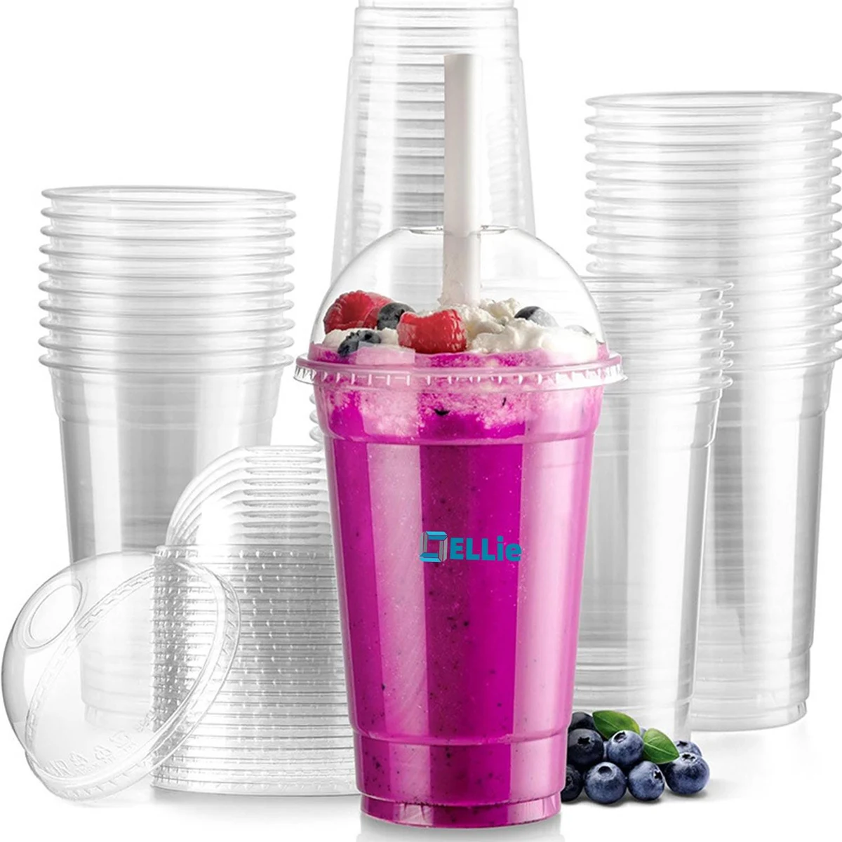 clear plastic cups w/ dome lid 1