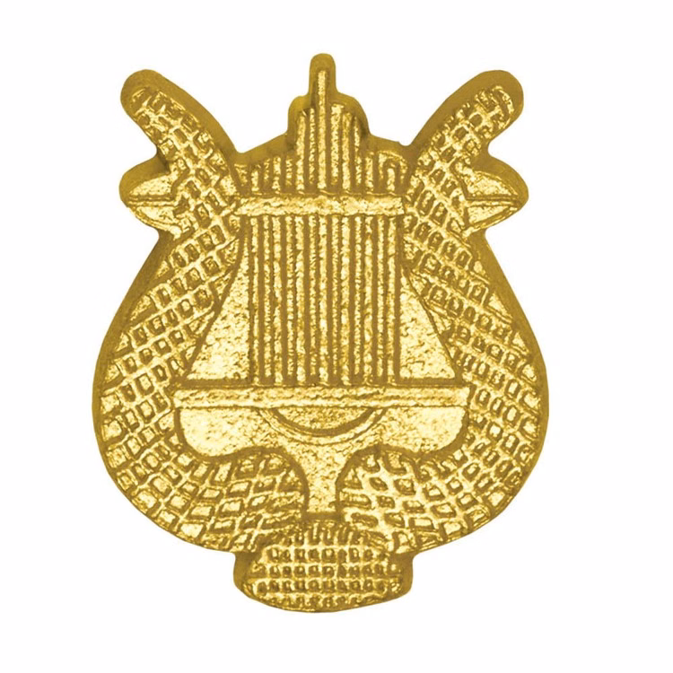 Lyre Bright Gold Chenille Lapel Pin