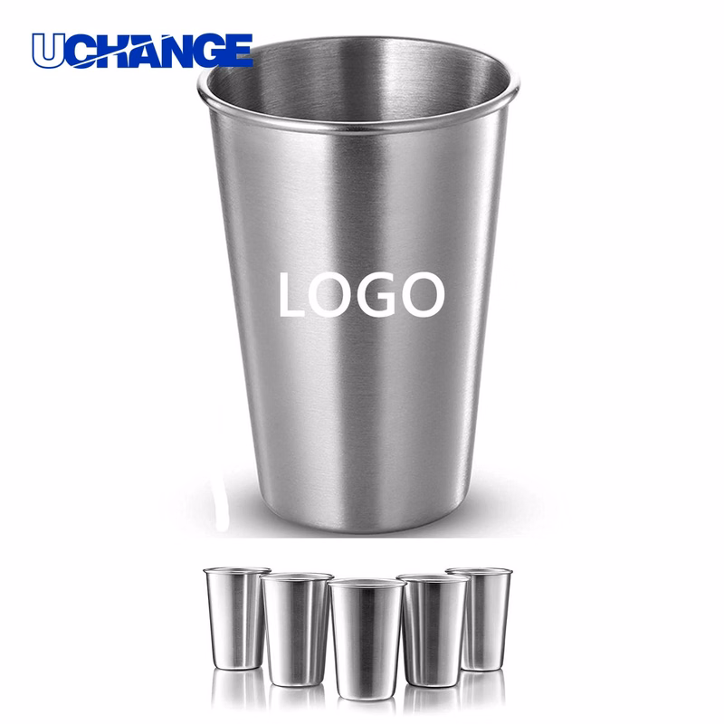 Stainless Steel Pint Cup Container for Bar Use (16 oz)