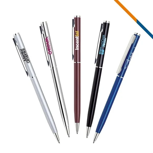 Custom 5.5" Metal Ballpoint Pen with Twist Action & Gold Accents — Executive Writing Gift 1