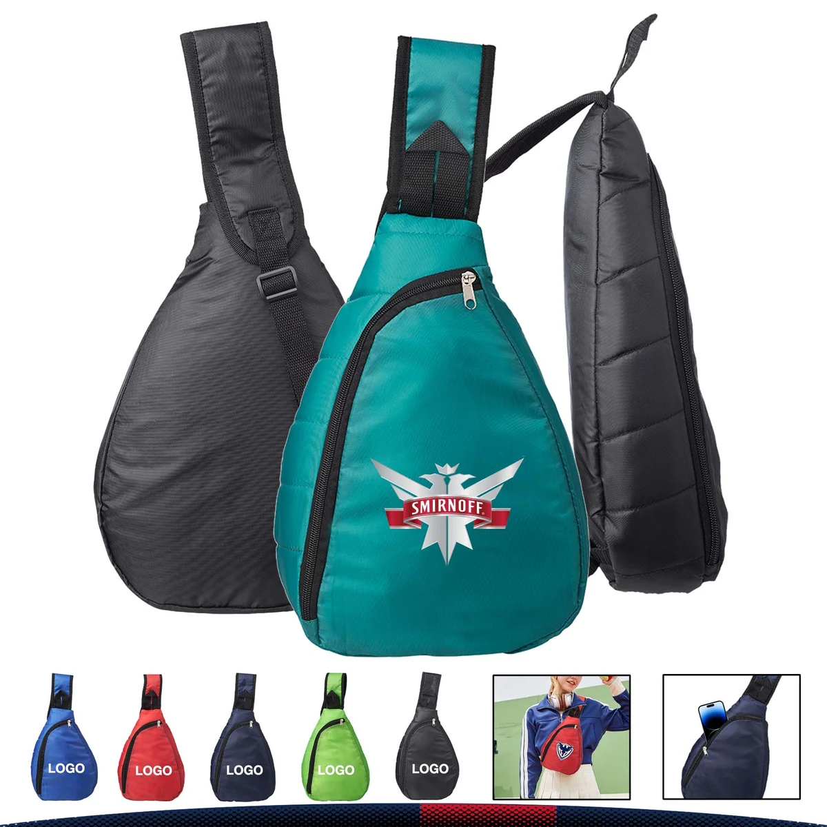 Mendoza Sling Backpacks, custom backpack with logo imprint 1