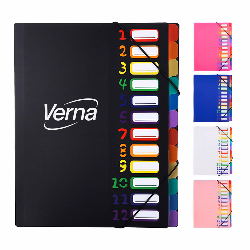 12 Pockets Plastic Expanding File Folder