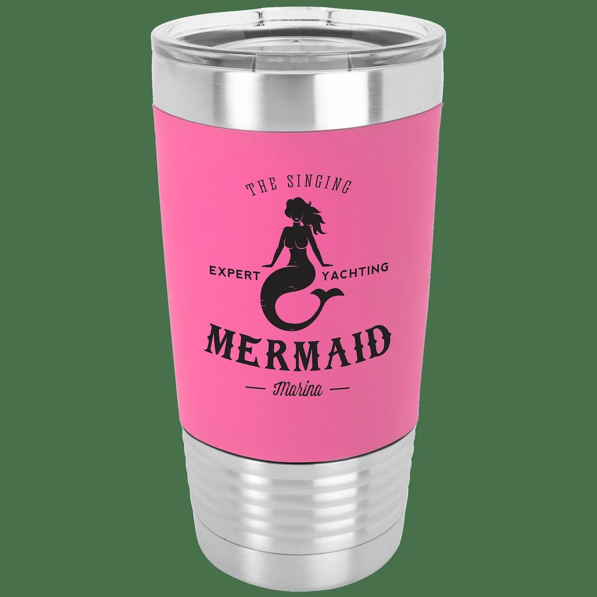 20 oz. Polar Camel Pink/Black Tumbler with Silicone Grip and Clear Lid 1