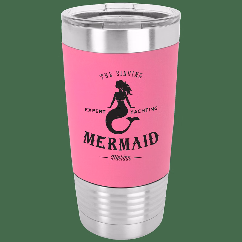20 oz. Polar Camel Pink/Black Tumbler with Silicone Grip and Clear Lid