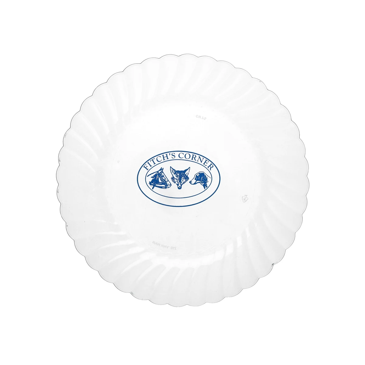 7.500" Scalloped Heavy Weight Plastic Plate Round Clear Tradition Print 1