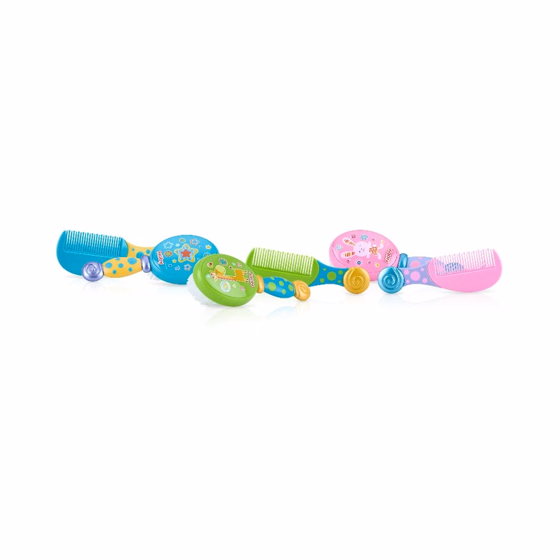 Nuby Comb and Brush Set - Assorted Colors & Designs
