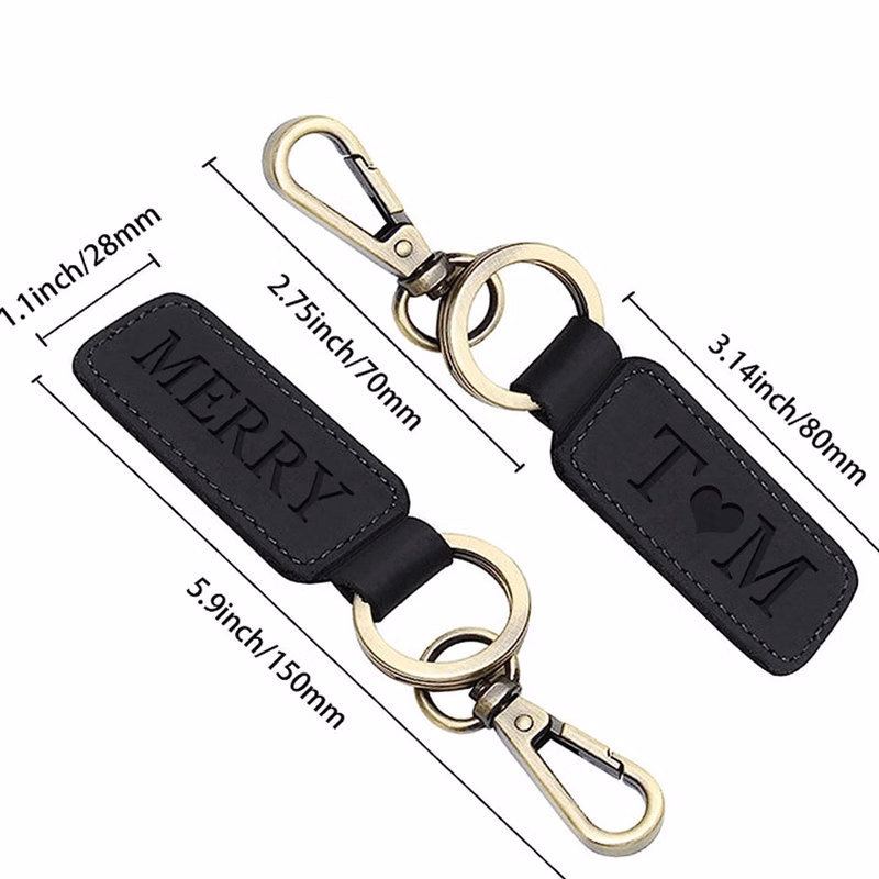 Genuine Leather Tag Keychain