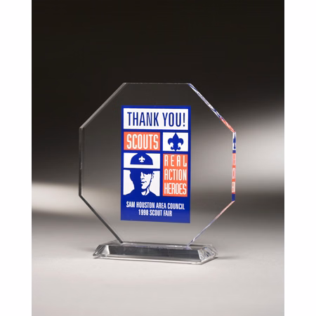 4" Octagon Mini Acrylic Award