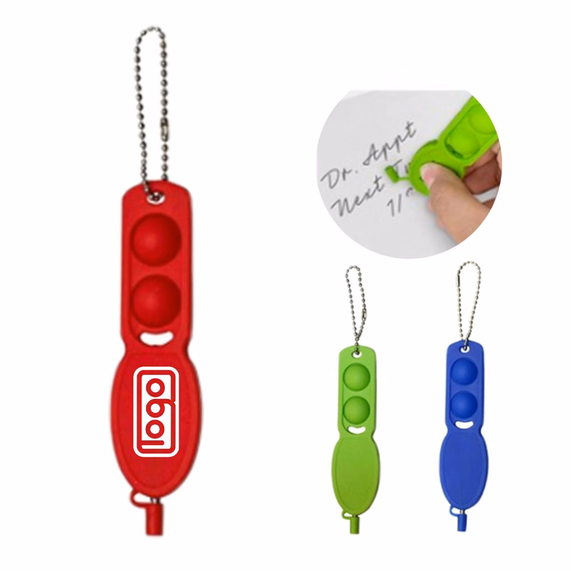 Pop Push Bubble Fidget Keychain Ballpoint Pen