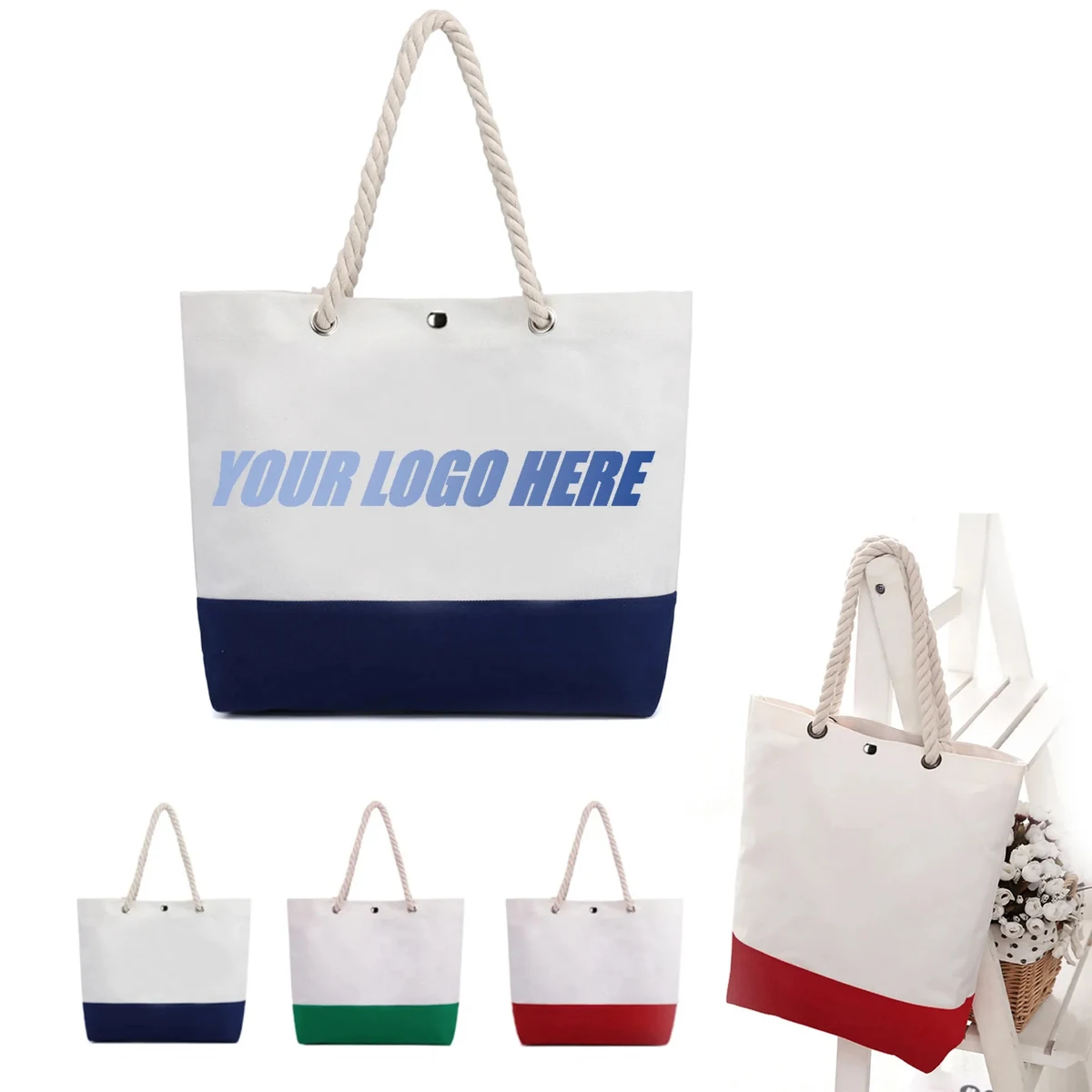 Canvas Deluxe Tote Bag, custom tote bag with logo imprint 1