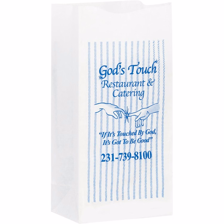 Grocery Bag White Kraft 8# SOS
