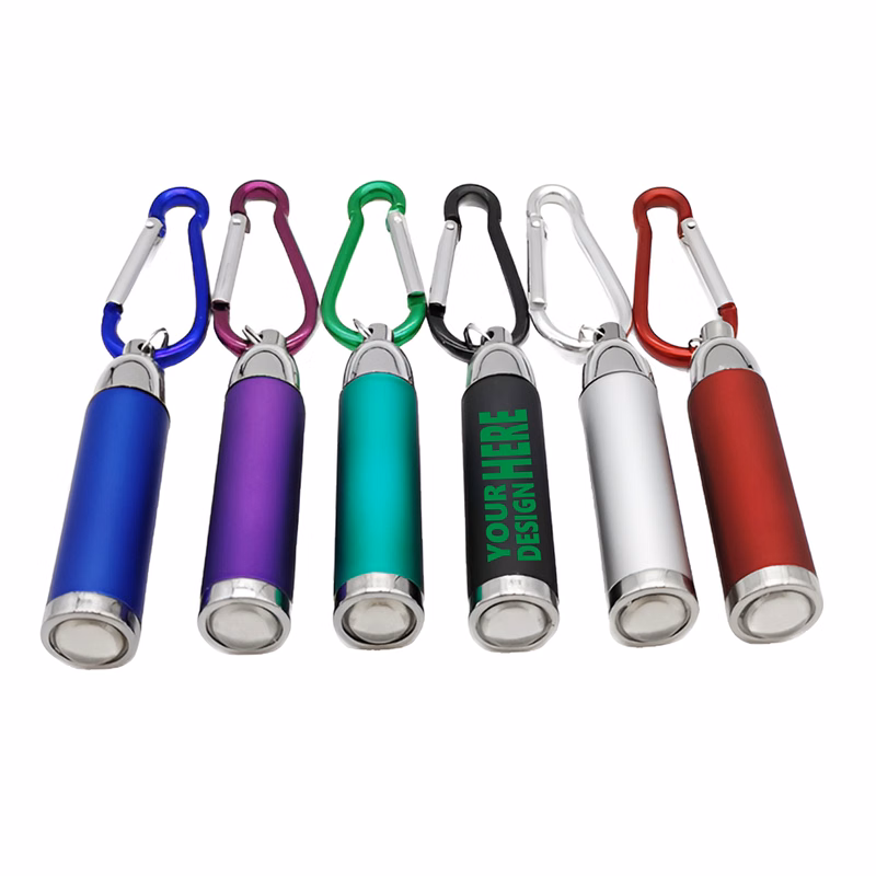 MOQ 50 Portable Mini LED Flashlight with Keychain