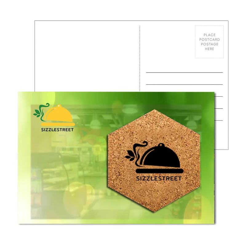 Post Card with Hexagon Cork Coaster 1
