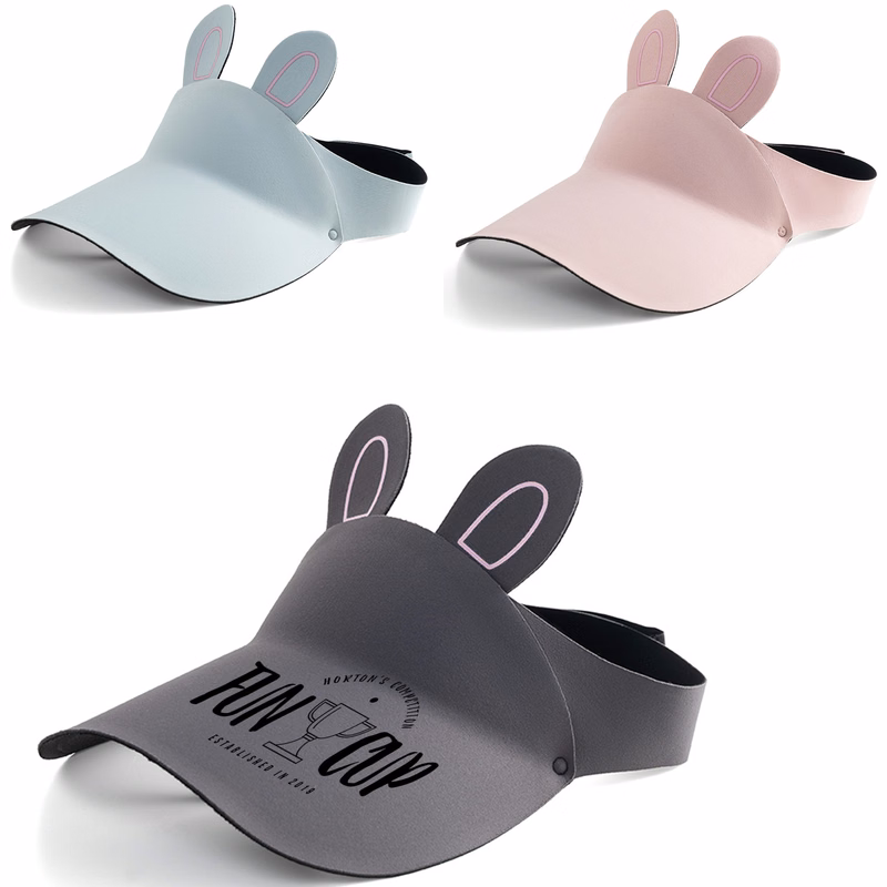 Adjustable Kids Bunny Ear Sun Visor Foldable Cute Hat