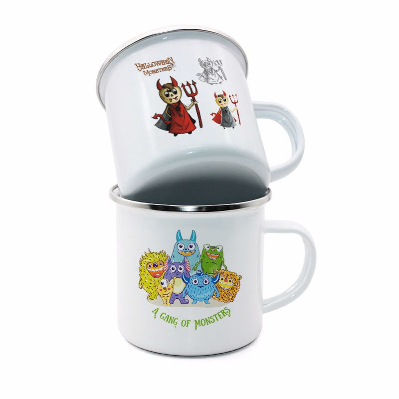 12 Oz. Custom Campfire Enamel Mugs