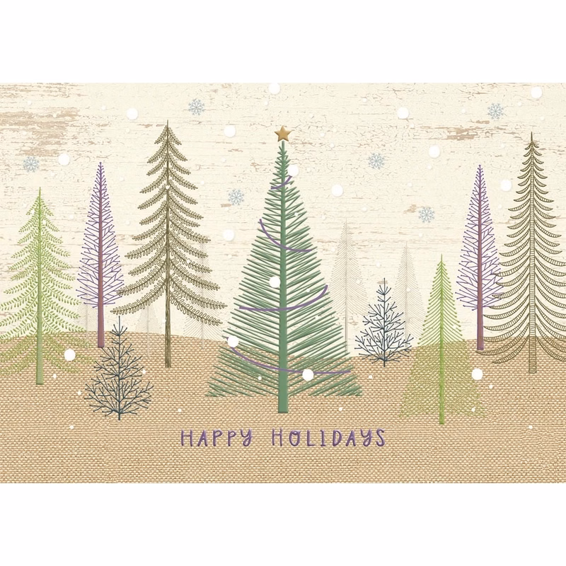 Pastel Pines Holiday Cards
