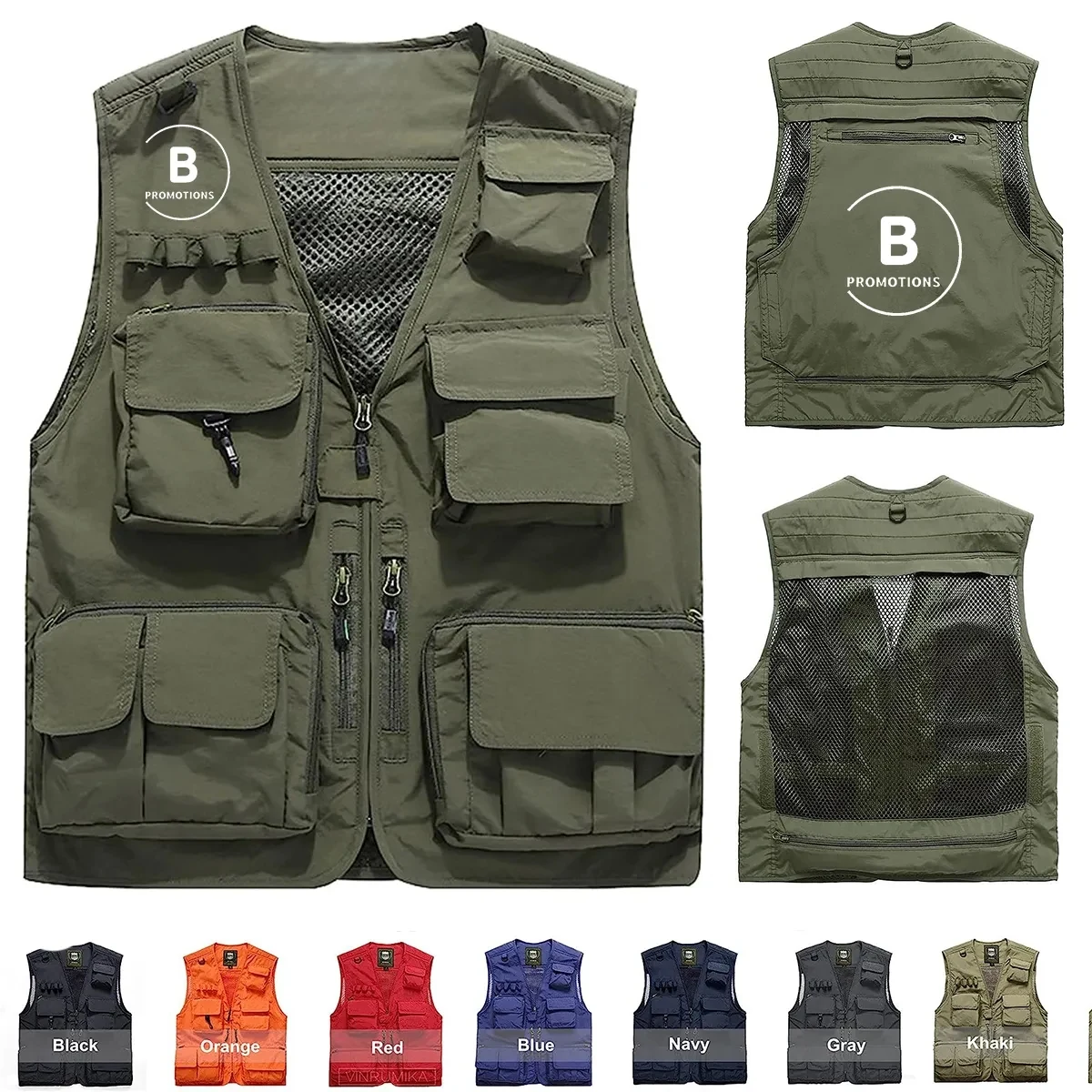 Casual Outdoor Safari Fishing Vest Jacket with Multi Pockets 1