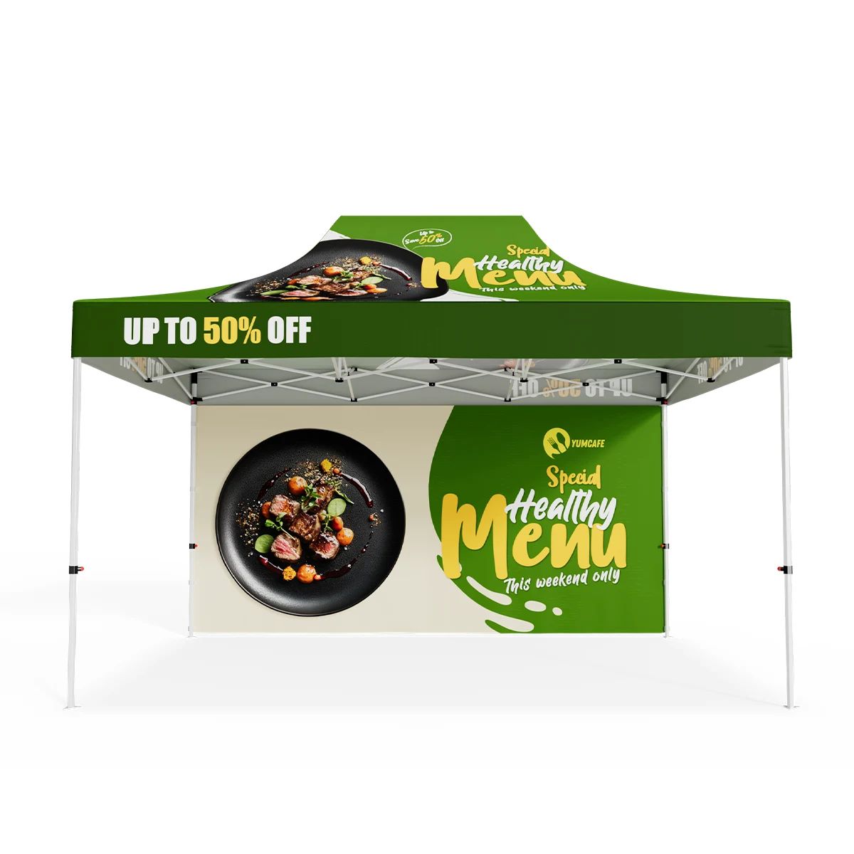 10'x15' Standard Hex Aluminum Frame Tent Kit w/Full Rear Wall 1