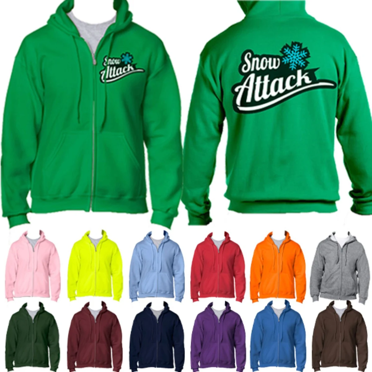Athletic Winter Hooded Sweatshirt w/ Full Zip 7.5 oz 1