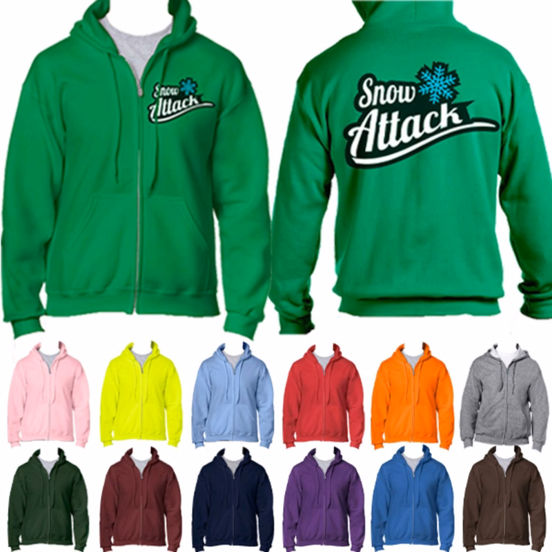 Athletic Winter Hooded Sweatshirt w/ Full Zip 7.5 oz