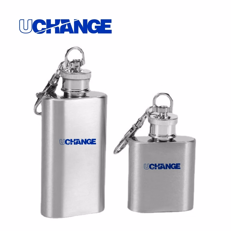 Mini Stainless Steel Flask Keychain 1-2 Oz.