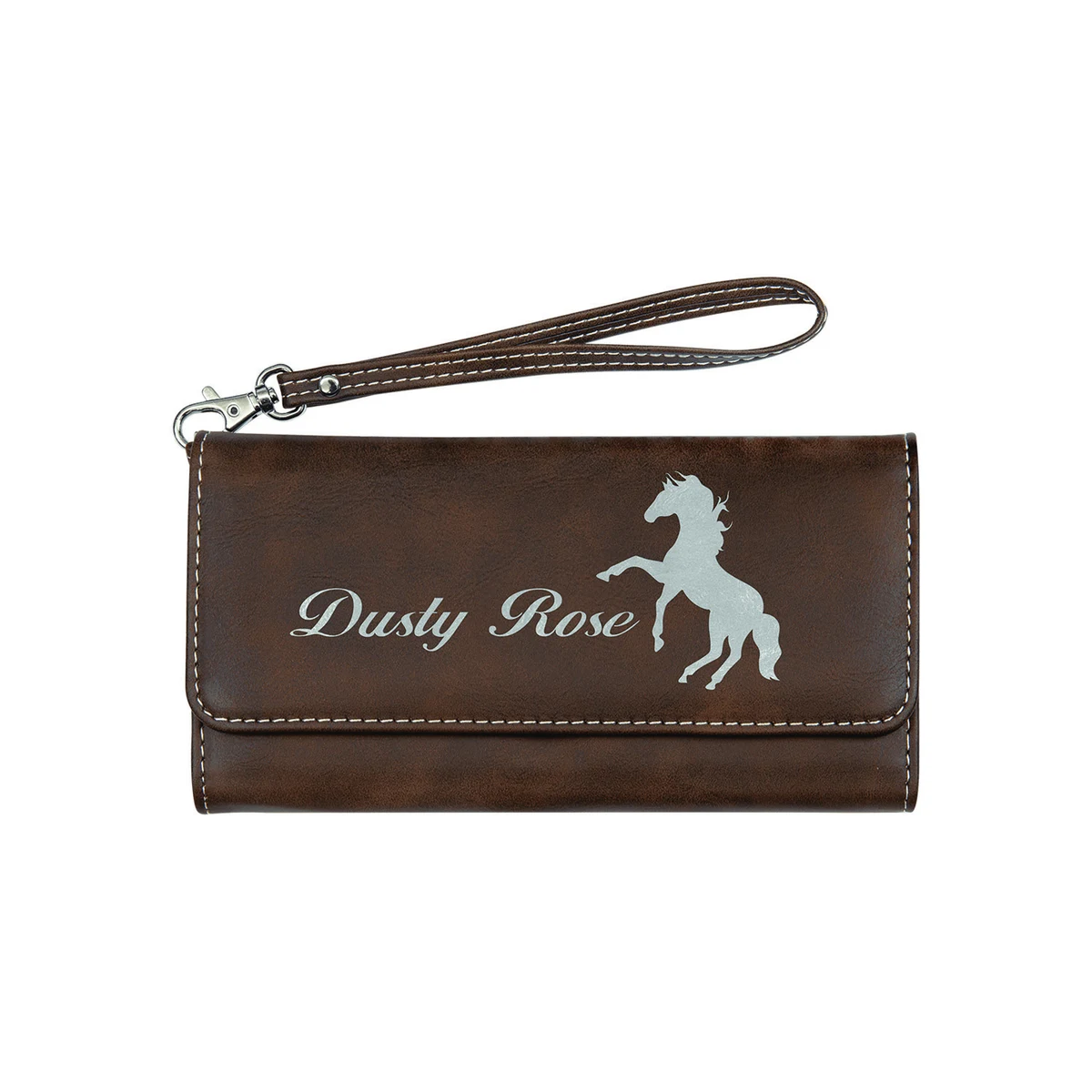 Rustic/Silver Leatherette Wallet with Strap 1