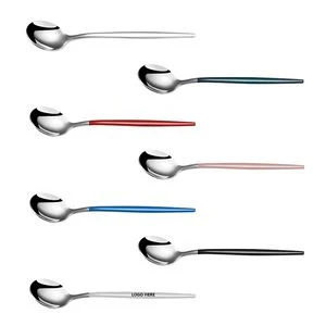5.23 Inch Dual Color Silver Spoon With Round Head 1