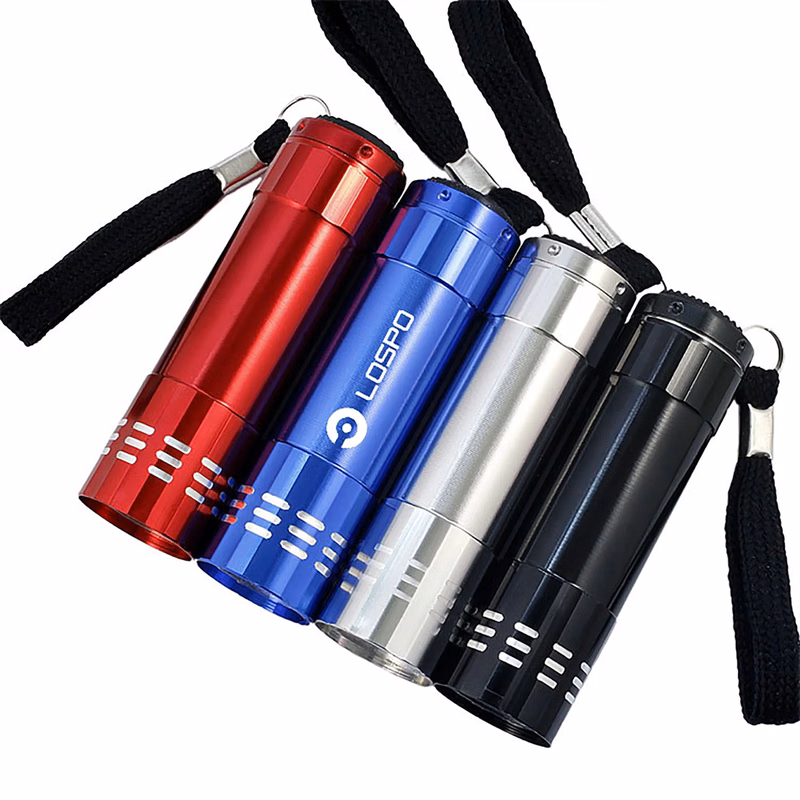 Full Color Aluminum 9LED Flashlight MOQ 100PCS