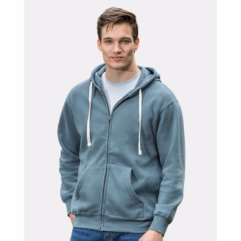 Unisex Vintage Fleece Full-Zip Hooded Sweatshirt - 22132