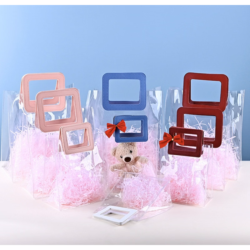 Square Handle Clear Handbag