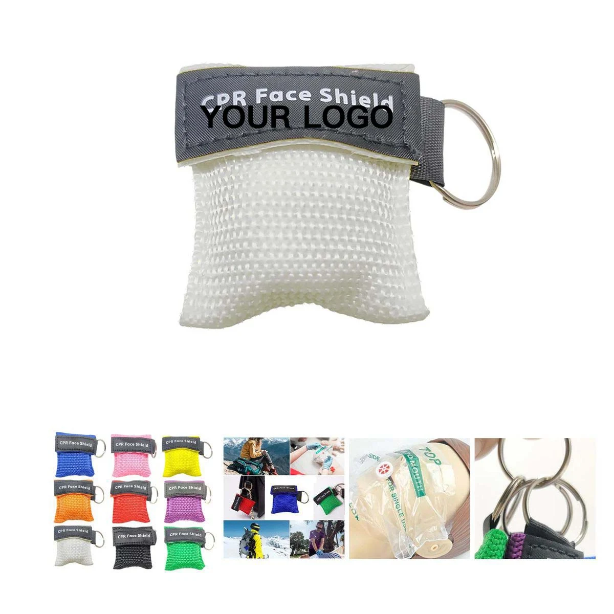 CPR Barrier Mask with Nylon Keychain Case 1